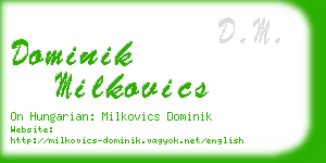 dominik milkovics business card